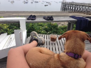 Our morning iced coffee after a run in Maine