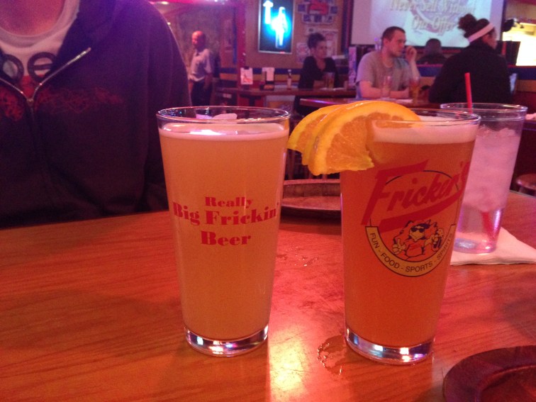 Giant-sized beer to accompany my oranges
